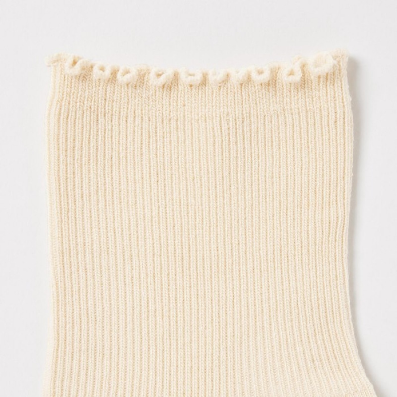 Women Uniqlo HEATTECH Crew Mellow Socks Beige | 5131154