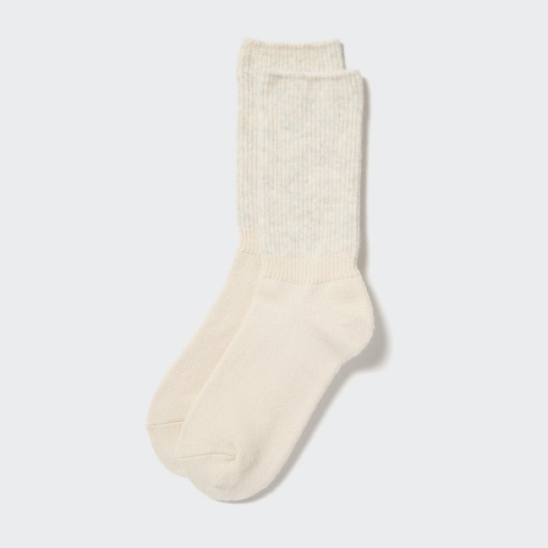 Women Uniqlo HEATTECH Souffle Socks White | 7262938