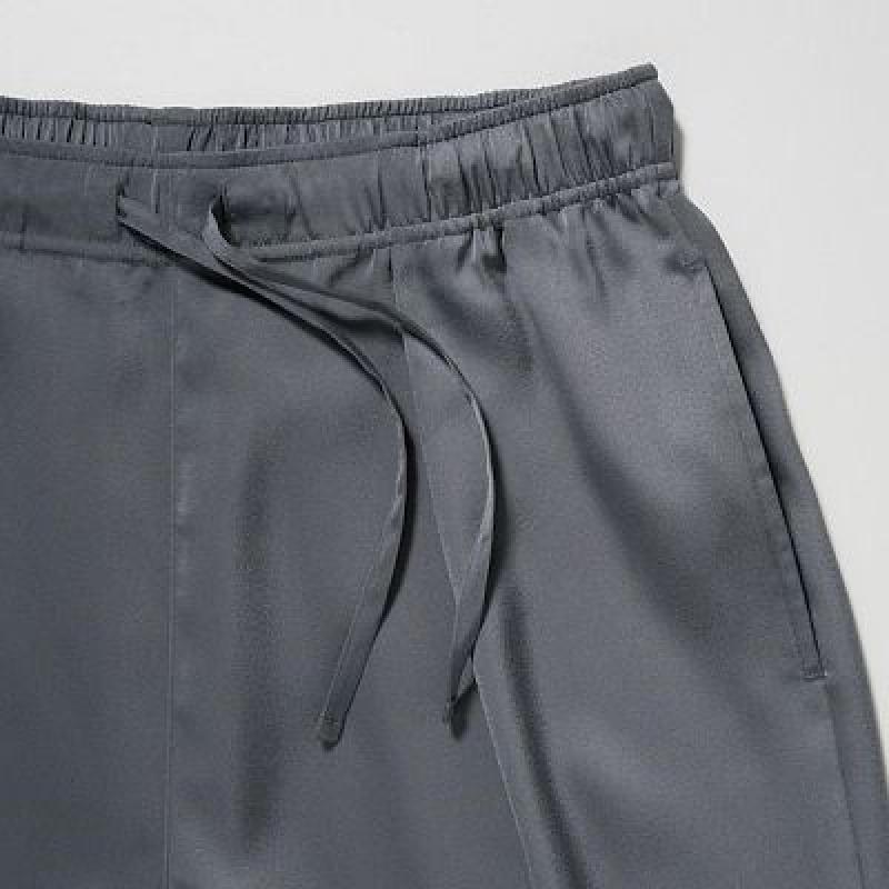 Women Uniqlo Satin Drape Joggers Grey | 7980687
