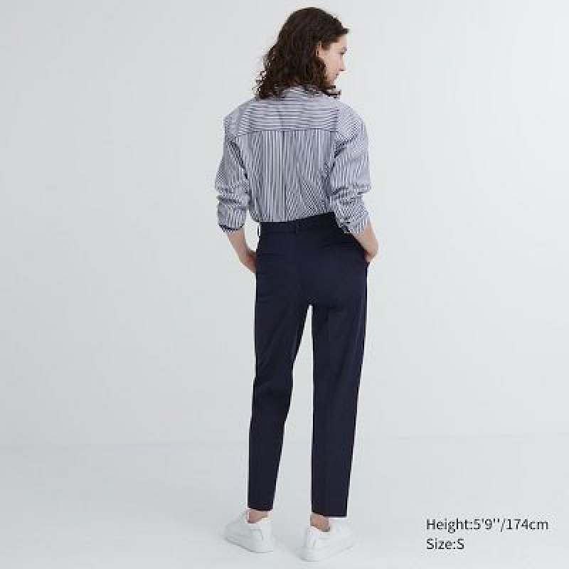 Women Uniqlo Smart Ankle (2-Way Stretch, Tall) Pants Grey | 8570532
