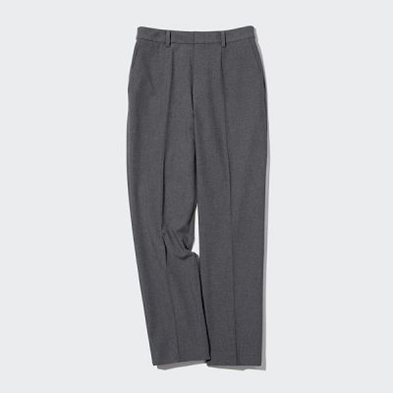 Women Uniqlo Smart Ankle (2-Way Stretch, Tall) Pants Grey | 8570532
