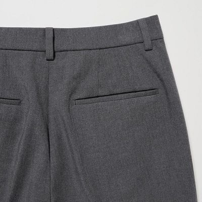 Women Uniqlo Smart Ankle (2-Way Stretch, Tall) Pants Grey | 8570532