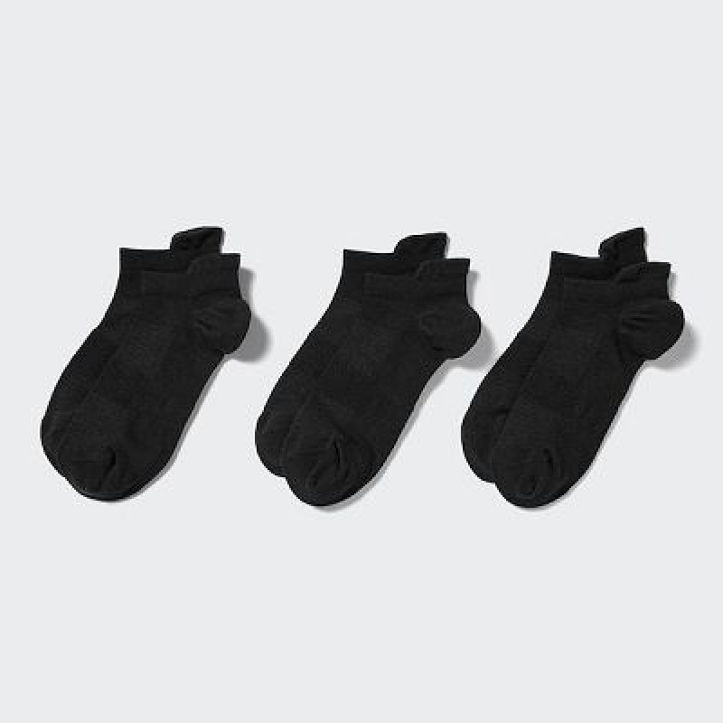 Women Uniqlo Sport Short (3 Pairs) Socks Black | 395847
