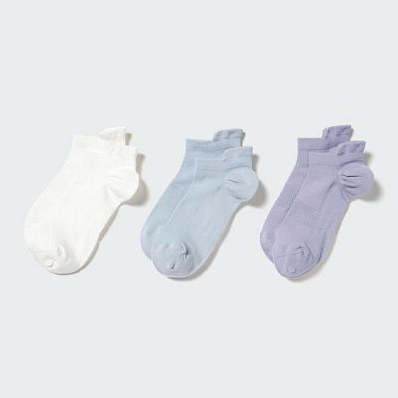 Women Uniqlo Sport Short (3 Pairs) Socks White | 5103200